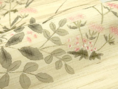平和屋着物＊夏物　九寸名古屋帯　作家物　女郎花　麻　逸品　CABI5302rv