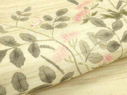 平和屋着物＊夏物　九寸名古屋帯　作家物　女郎花　麻　逸品　CABI5302rv