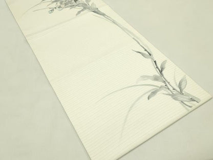 平和屋着物＊夏物　絽塩瀬　九寸名古屋帯　手描き　草花文　金彩　正絹　逸品　CABI5303rv