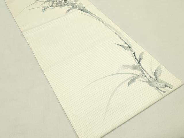 平和屋着物＊夏物　絽塩瀬　九寸名古屋帯　手描き　草花文　金彩　正絹　逸品　CABI5303rv