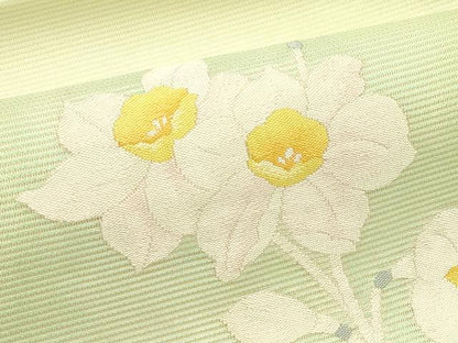 平和屋着物＊夏物　九寸名古屋帯　草花文　正絹　逸品　CABI5308rv