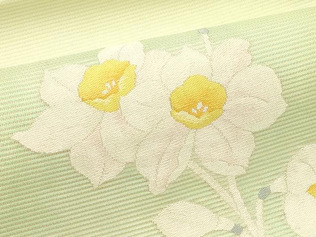 平和屋着物＊夏物　九寸名古屋帯　草花文　正絹　逸品　CABI5308rv