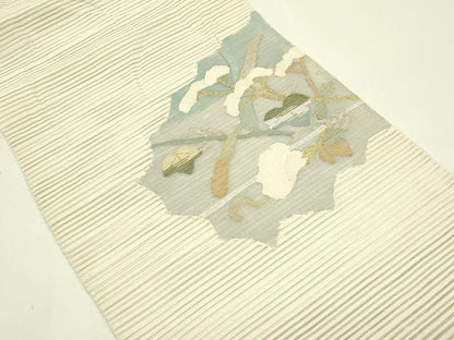 平和屋着物＊夏物　八寸名古屋帯　絽綴れ　草花文　金銀糸　正絹　逸品　CABI5315rv