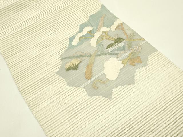 平和屋着物＊夏物　八寸名古屋帯　絽綴れ　草花文　金銀糸　正絹　逸品　CABI5315rv