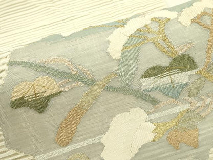 平和屋着物＊夏物　八寸名古屋帯　絽綴れ　草花文　金銀糸　正絹　逸品　CABI5315rv