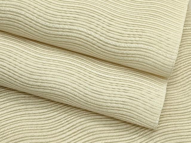平和屋着物＊夏物　八寸名古屋帯　絽綴れ　よろけ縞　銀糸　正絹　逸品　CABI5317rv