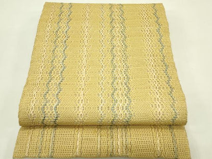 平和屋着物＊夏物　八寸名古屋帯　間道　金糸　正絹　逸品　CABI5320rv