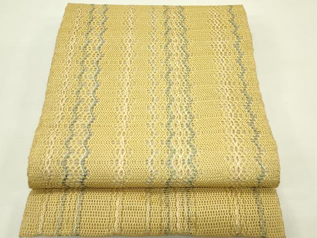 平和屋着物＊夏物　八寸名古屋帯　間道　金糸　正絹　逸品　CABI5320rv