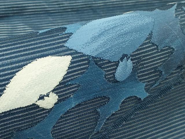 平和屋着物＊夏物　九寸開き名古屋帯　草花文　正絹　逸品　CABI5321rv