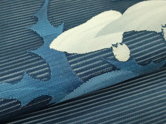 平和屋着物＊夏物　九寸開き名古屋帯　草花文　正絹　逸品　CABI5321rv