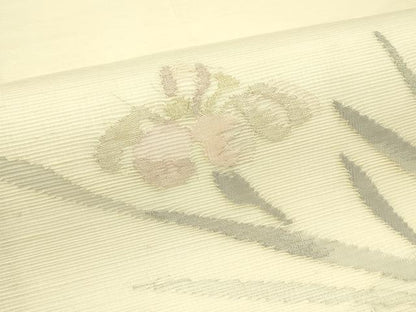 平和屋着物＊夏物　西陣　九寸開き名古屋帯　すくい織　杜若　金銀糸　正絹　逸品　CABI5323rv