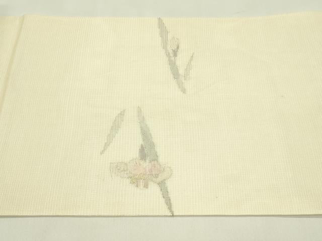 平和屋着物＊夏物　西陣　九寸開き名古屋帯　すくい織　杜若　金銀糸　正絹　逸品　CABI5323rv