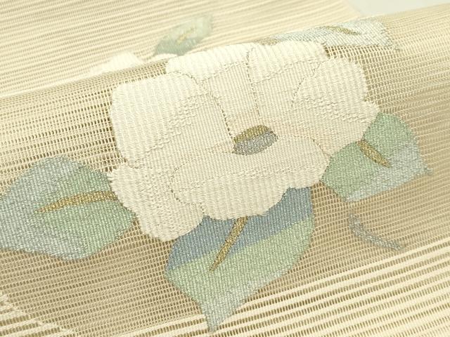 平和屋着物＊夏物　八寸名古屋帯　絽綴れ　エ霞草花文　金銀糸　正絹　逸品　CABI5328rv