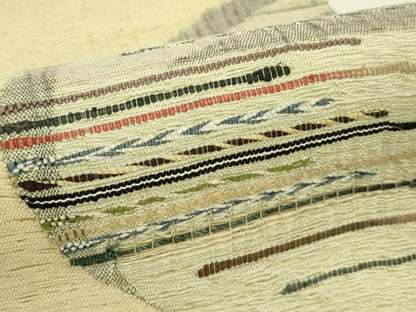 平和屋着物＊夏物　八寸名古屋帯　すくい織　抽象文　正絹　逸品　CABI5331rv