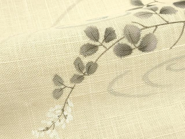 平和屋着物＊夏物　八寸名古屋帯　手描き　草花文　CABI5332rv