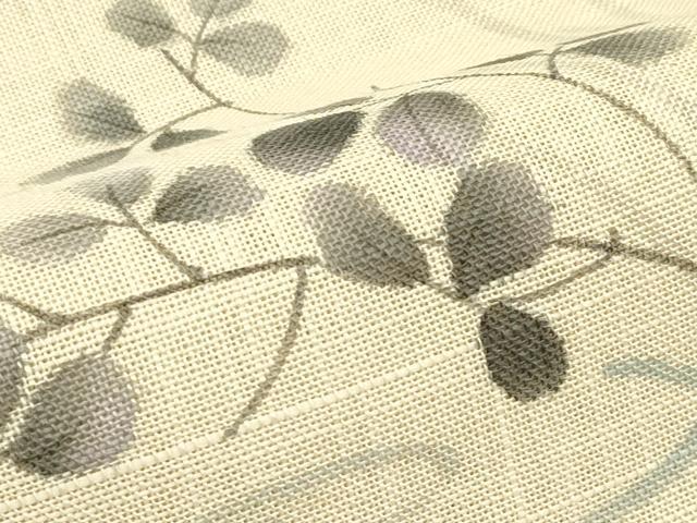 平和屋着物＊夏物　八寸名古屋帯　手描き　草花文　CABI5332rv