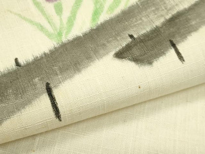 平和屋着物＊夏物　八寸名古屋帯　作家物　手描き　杜若　CABI5333rv