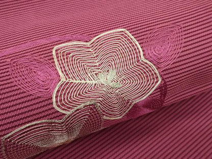 平和屋着物＊夏物　八寸名古屋帯　刺繍　絽綴れ　草花文　金銀糸　正絹　逸品　CABI5334rv