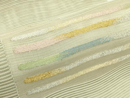 平和屋着物＊夏物　八寸名古屋帯　絽綴れ　霞文　金銀糸　正絹　逸品　CABI5335rv