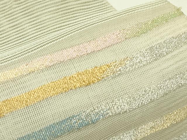 平和屋着物＊夏物　八寸名古屋帯　絽綴れ　霞文　金銀糸　正絹　逸品　CABI5335rv