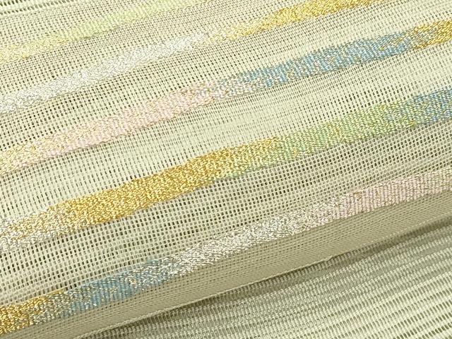 平和屋着物＊夏物　八寸名古屋帯　絽綴れ　霞文　金銀糸　正絹　逸品　CABI5335rv
