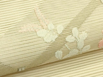 平和屋着物＊夏物　八寸名古屋帯　絽綴れ　草花菱文　金銀糸　正絹　逸品　CABI5338rv