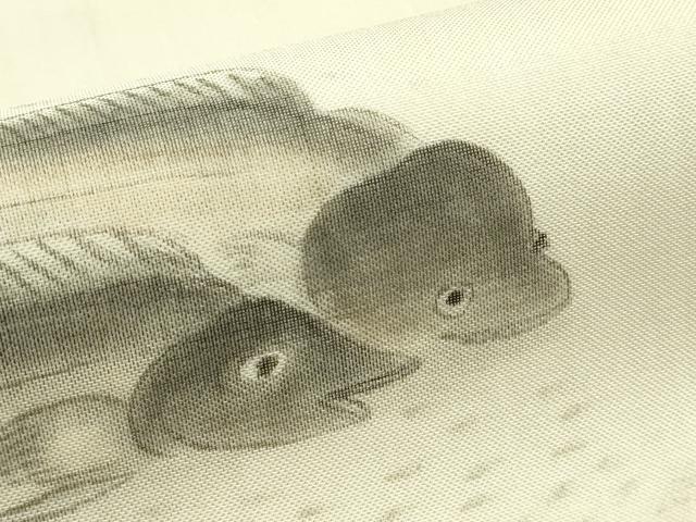 平和屋着物＊夏物　九寸名古屋帯　作家物　手描き　魚　正絹　逸品　CABI5342rv