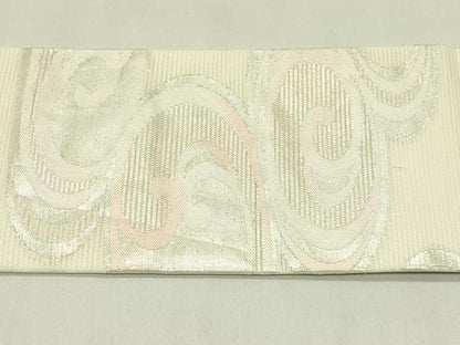 平和屋着物＊夏物　九寸名古屋帯　光琳水　銀糸　正絹　逸品　CABI5343rv