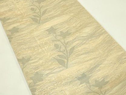 平和屋着物＊夏物　織物一筋名門　織悦　全通柄　本袋帯　草花文　金糸　正絹　逸品　CABI5349rv