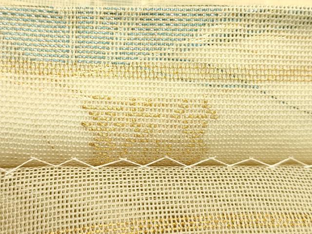 平和屋着物＊夏物　織物一筋名門　織悦　全通柄　本袋帯　草花文　金糸　正絹　逸品　CABI5349rv