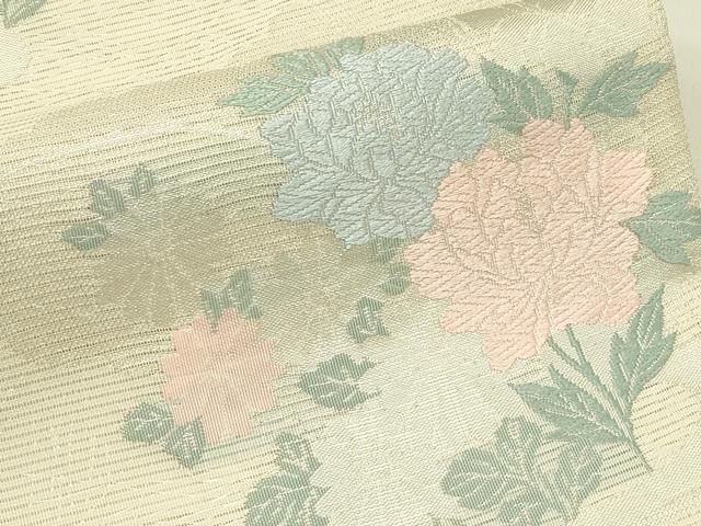 平和屋着物＊夏物　六通柄袋帯　唐織　草花文　銀糸　正絹　逸品　未使用　CABI5352rv