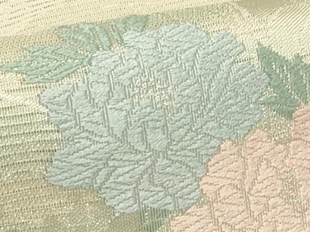 平和屋着物＊夏物　六通柄袋帯　唐織　草花文　銀糸　正絹　逸品　未使用　CABI5352rv