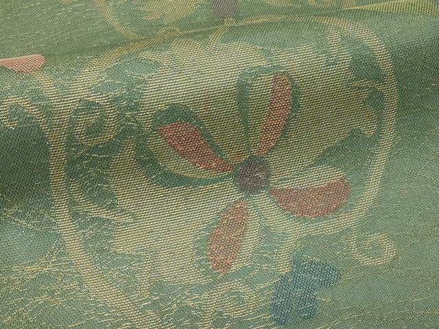 平和屋着物＊夏物　全通柄袋帯　花唐草文　金糸　正絹　逸品　CABI5353rv