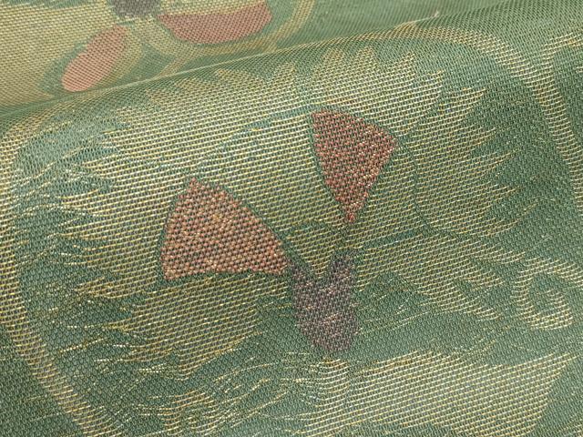 平和屋着物＊夏物　全通柄袋帯　花唐草文　金糸　正絹　逸品　CABI5353rv