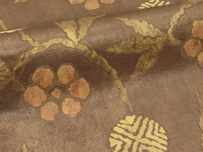 平和屋着物▽六通柄袋帯　スリーシーズン　春夏秋　草花文　金糸　正絹　逸品　CABI5354rv