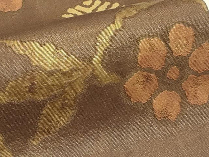 平和屋着物▽六通柄袋帯　スリーシーズン　春夏秋　草花文　金糸　正絹　逸品　CABI5354rv