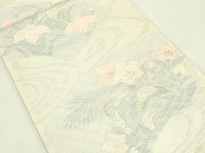 平和屋着物＊夏物　六通柄袋帯　地紙秋草文　金銀糸　正絹　逸品　CABI5355rv