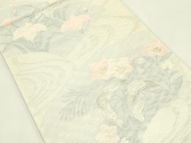 平和屋着物＊夏物　六通柄袋帯　地紙秋草文　金銀糸　正絹　逸品　CABI5355rv