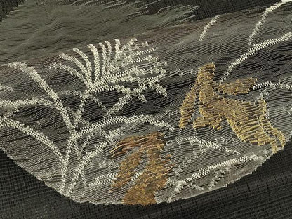 平和屋着物＊夏物　八寸名古屋帯　月兎　黒地　金銀糸　正絹　逸品　CABI5361rv