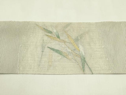 平和屋着物＊夏物　八寸名古屋帯　すくい織　籬草木文　金銀糸　正絹　逸品　CABI5362rv