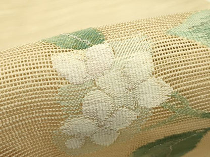 平和屋着物＊夏物　八寸名古屋帯　紫陽花　銀糸　正絹　逸品　CABI5363rv
