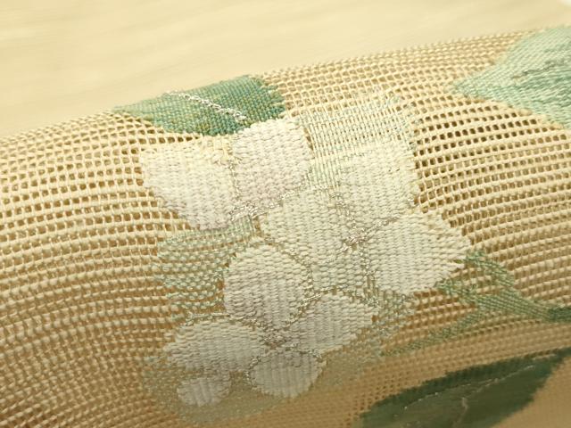 平和屋着物＊夏物　八寸名古屋帯　紫陽花　銀糸　正絹　逸品　CABI5363rv