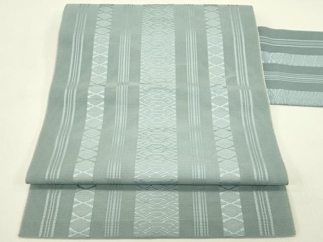 平和屋着物＊夏物　本場筑前博多織　八寸名古屋帯　紗献上　湊鼠色　正絹　逸品　CABI5373rv
