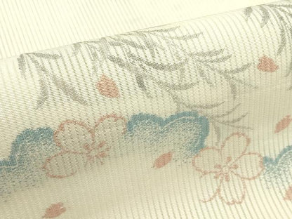平和屋着物＊夏物　八寸名古屋帯　枝垂れ柳舞桜文　CABI5376rv