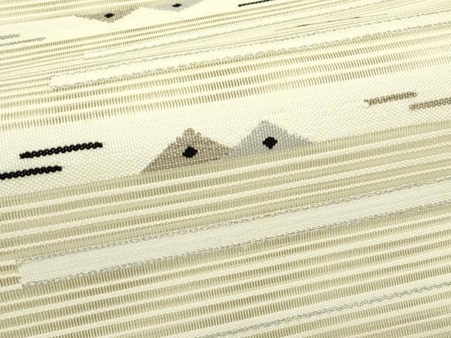 平和屋着物＊夏物　八寸名古屋帯　絽綴れ　霞文　銀糸　正絹　逸品　CABI5379rv