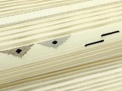 平和屋着物＊夏物　八寸名古屋帯　絽綴れ　霞文　銀糸　正絹　逸品　CABI5379rv