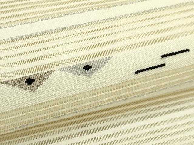 平和屋着物＊夏物　八寸名古屋帯　絽綴れ　霞文　銀糸　正絹　逸品　CABI5379rv