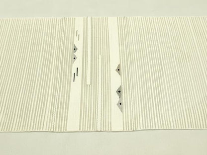 平和屋着物＊夏物　八寸名古屋帯　絽綴れ　霞文　銀糸　正絹　逸品　CABI5379rv