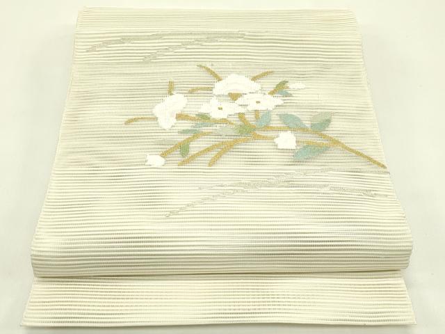 平和屋着物＊夏物　八寸名古屋帯　絽綴れ　枝花文　金銀糸　正絹　逸品　CABI5384rv