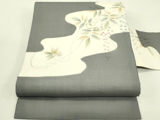 平和屋着物＊夏物　九寸名古屋帯　手描き　南天文　正絹　逸品　CABI5388rv